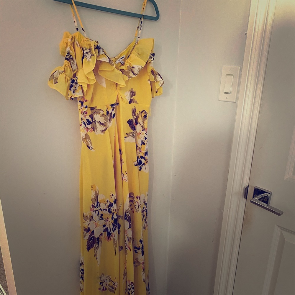 Yellow floral maxi dress